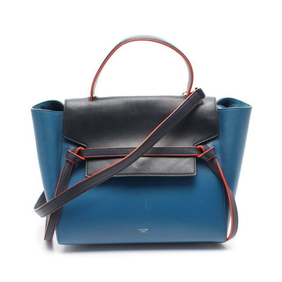 Celine Bag Belt blue leather black handbag - Picture 2 of 7